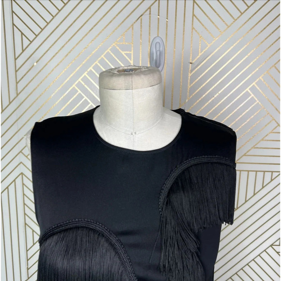 Stella McCartney Fringe Trimmed Sleeveless Top Black Size 36 / US 0-2 - Picture 3 of 11